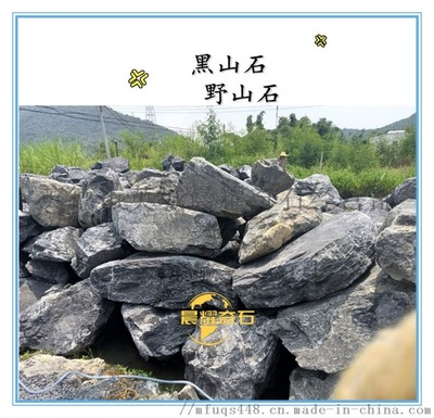 珠海黑山石假山石-枯山水景观石黑山石-黑山石产地